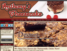 Tablet Screenshot of anthonyscheesecake.com